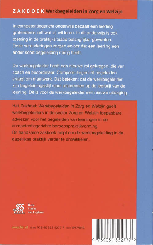 Achterkant van Zakboek Werkbegeleiden in Zorg en Welzijn