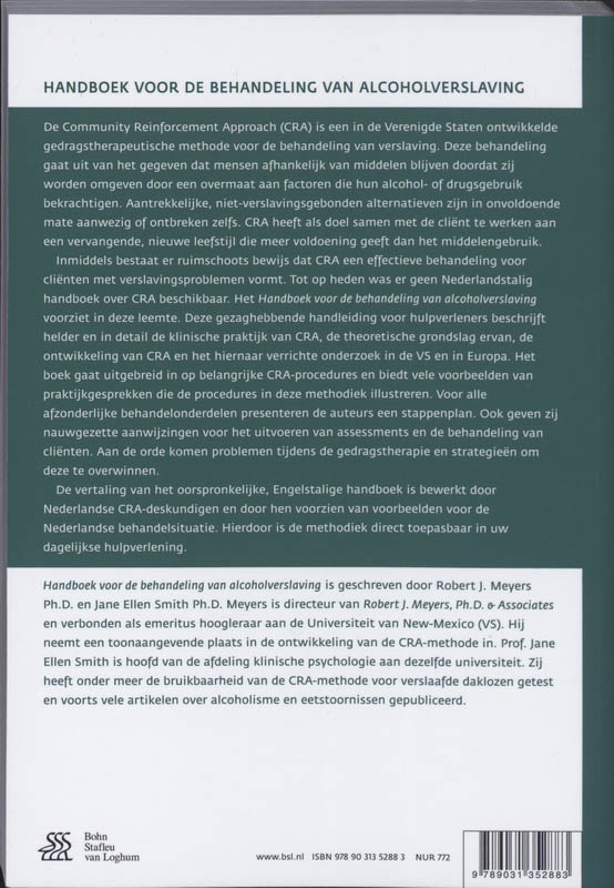 Achterkant van Handboek voor de behandeling van alcoholverslaving
