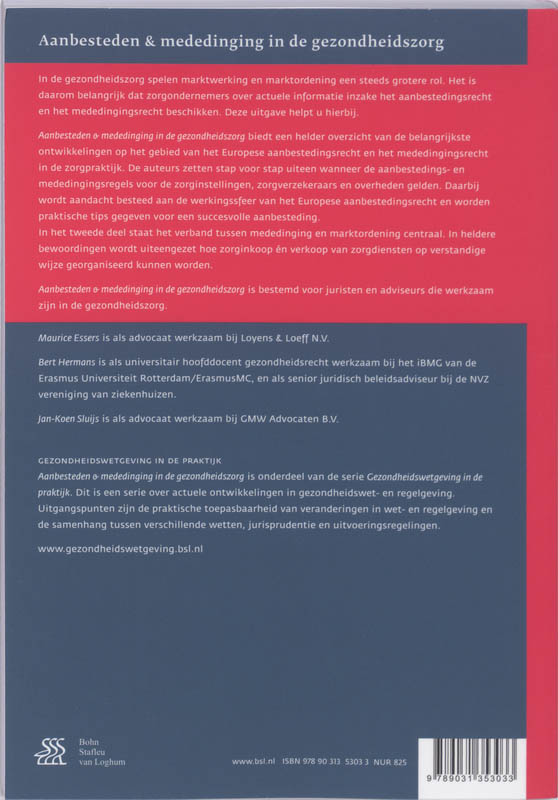 Achterkant van Aanbesteden & mededinging in de gezondheidszorg