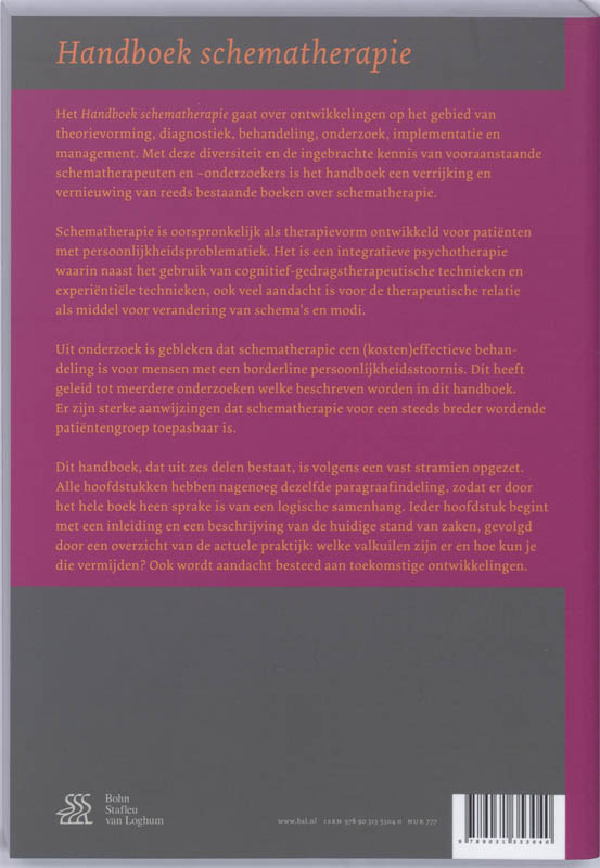 Achterkant van Handboek schematherapie