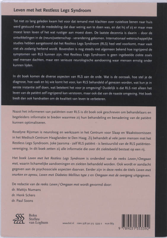 Achterkant van Leven met Restless Legs syndroom
