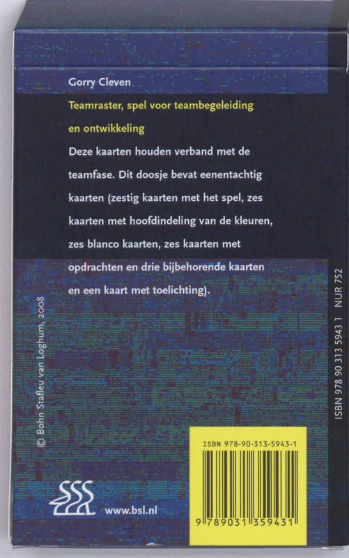 Achterkant van Teamraster