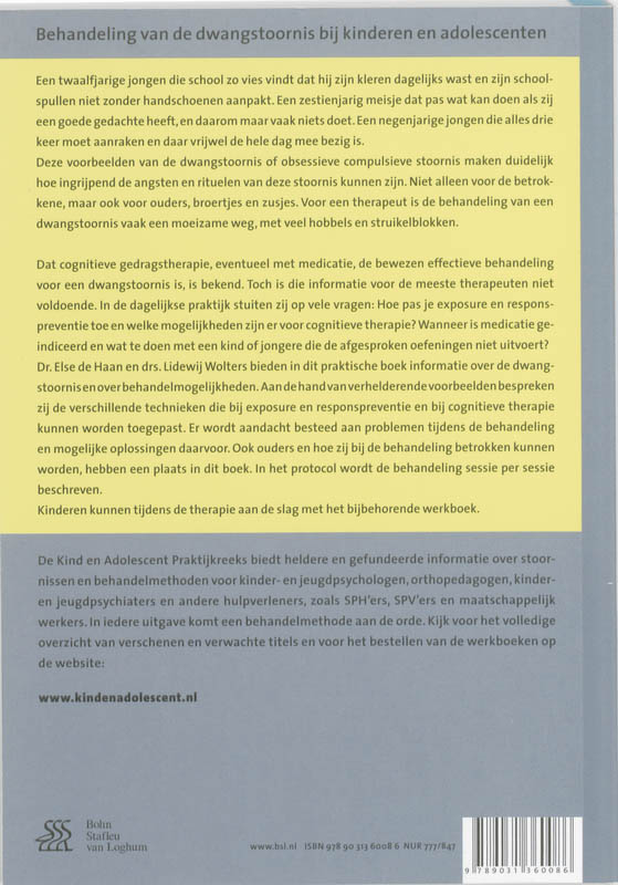 Achterkant van Behandeling van de dwangstoornis bij kinderen en adolescenten