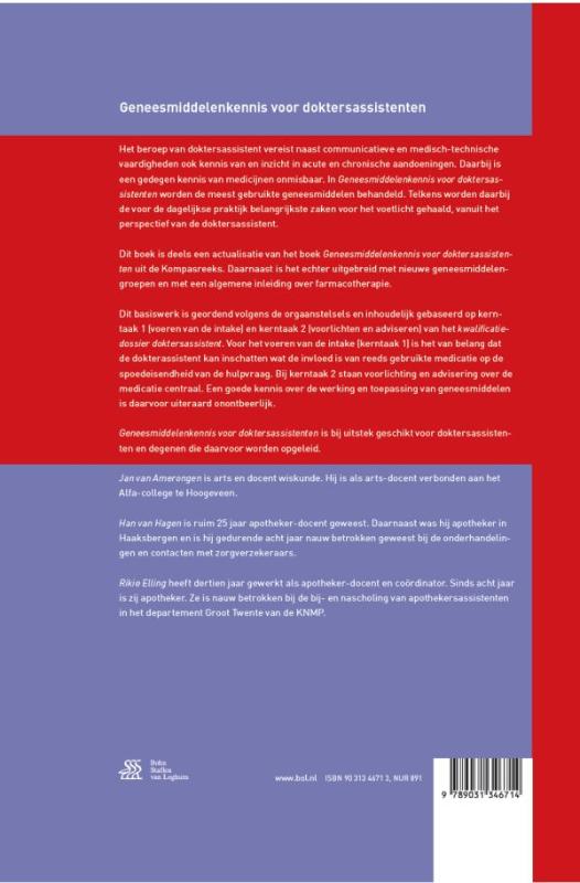 Achterkant van Geneesmiddelenkennis voor doktersassistenten