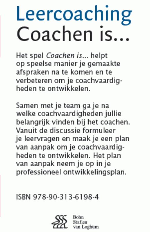 Achterkant van Leercoaching coachen is...
