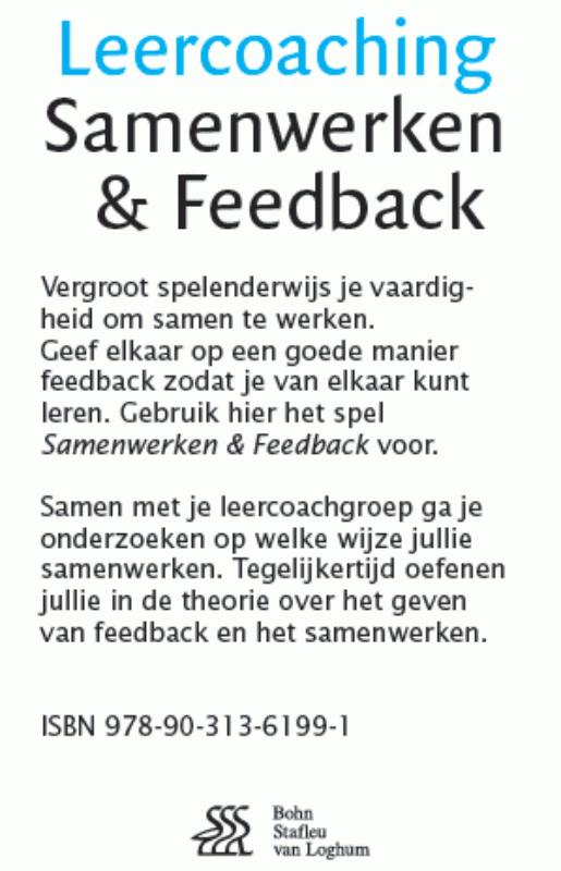 Achterkant van Leercoaching : samenwerken & feedback