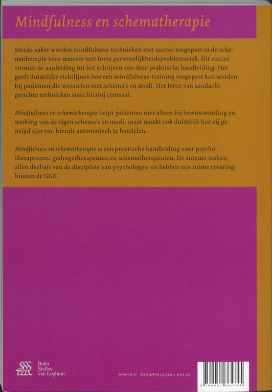 Achterkant van Mindfulness en schematherapie