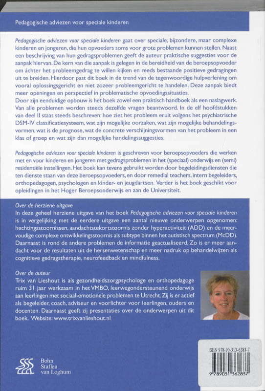 Achterkant van Pedagogische adviezen voor speciale kinderen