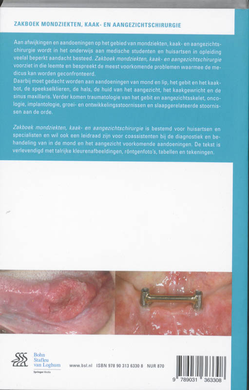 Achterkant van Zakboek mondziekten, kaak- en aangezichtchirurgie