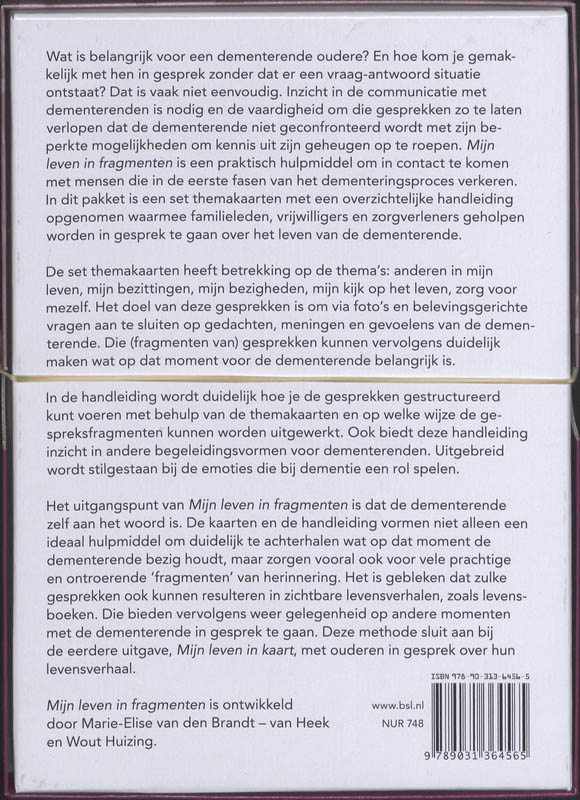 Achterkant van Mijn leven in fragmenten