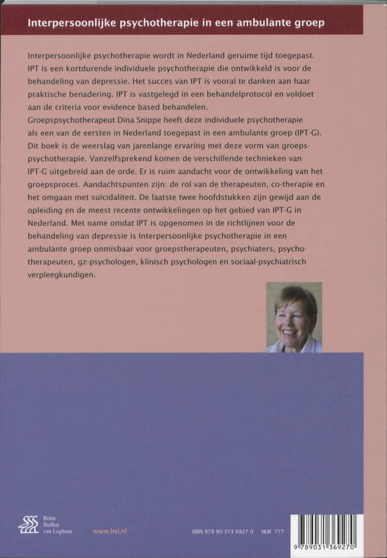 Achterkant van Interpersoonlijke psychotherapie in een ambulante groep