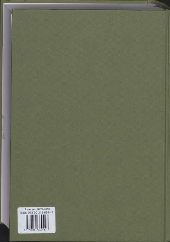 Achterkant van Pyttersen Nederlandse almanak 2009-2010