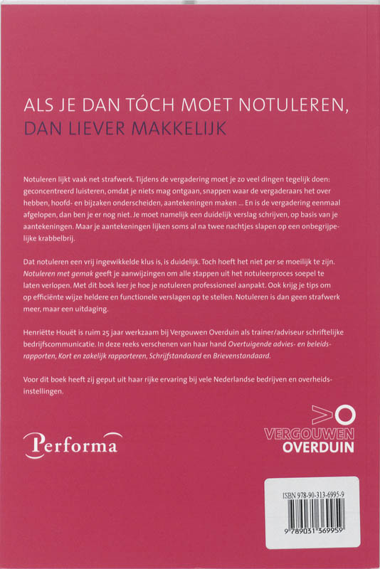 Achterkant van Notuleren met gemak