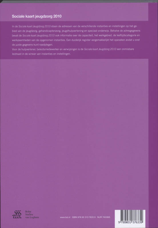 Achterkant van Sociale kaart Jeugdzorg 2010