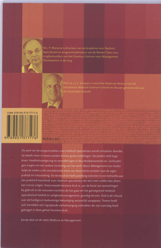 Achterkant van Basics management voor medici