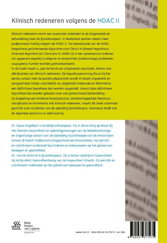 Achterkant van Klinisch redeneren volgens de HOAC II
