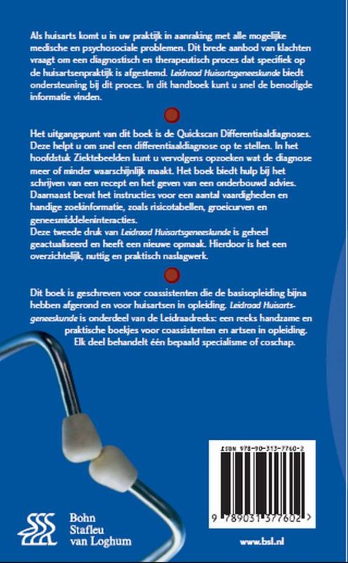 Achterkant van Leidraad huisartsgeneeskunde