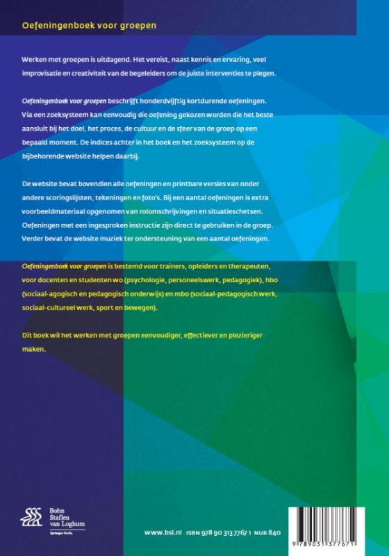 Achterkant van Oefeningenboek voor groepen
