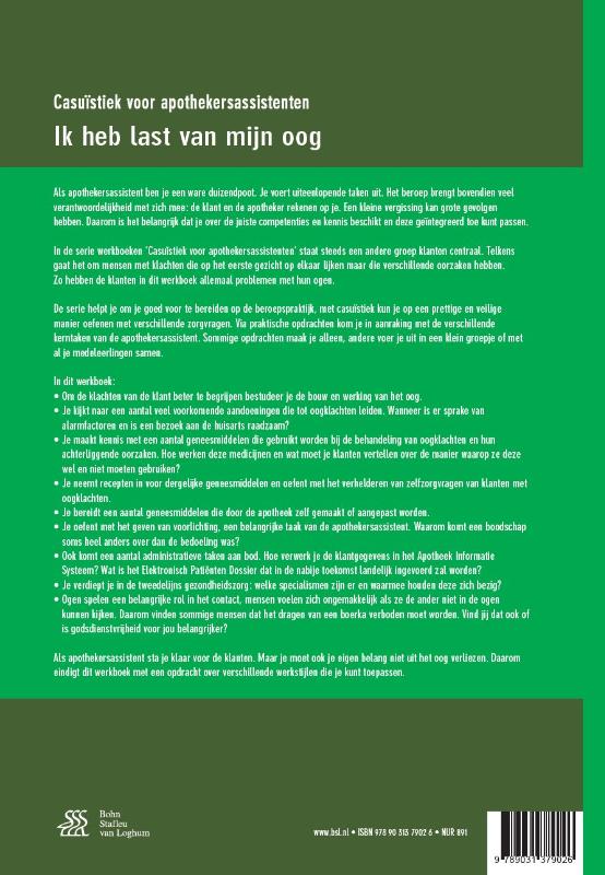 Achterkant van Casuïstiek voor apothekersassistenten