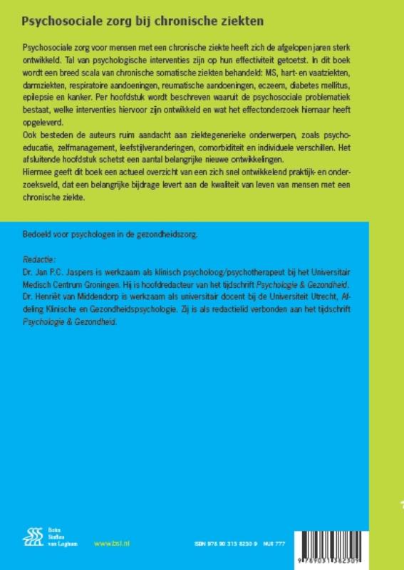 Achterkant van Psychosociale zorg bij chronische ziekten