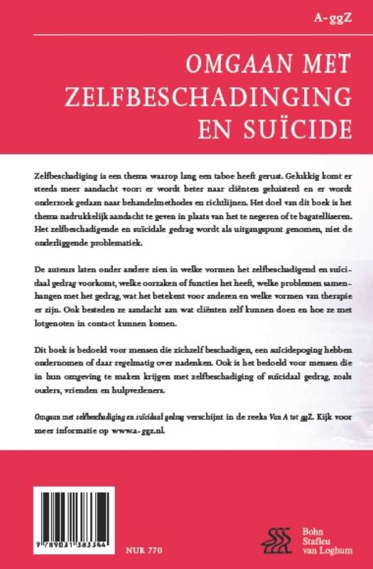 Achterkant van Omgaan met zelfbeschadiging en suïcidaal gedrag