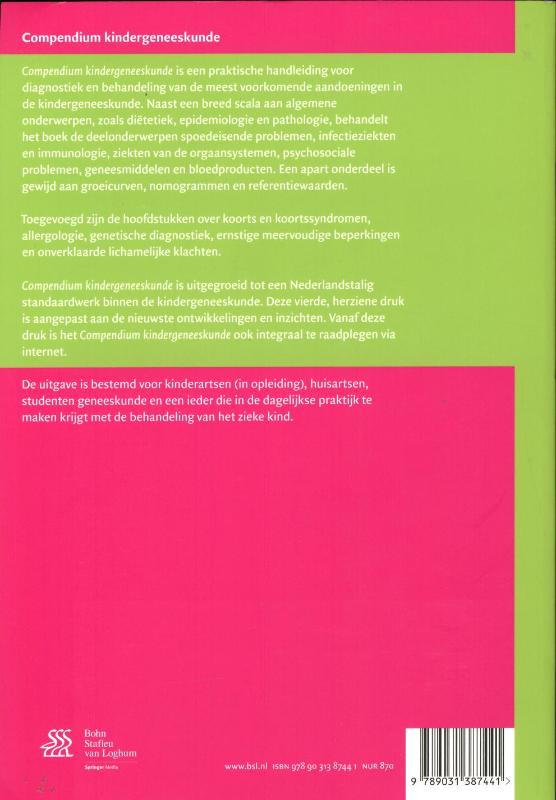 Achterkant van Compendium kindergeneeskunde