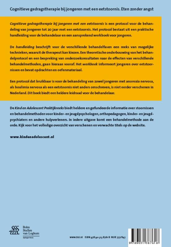 Achterkant van Cognitieve gedragstherapie bij jongeren met een eetstoornis
