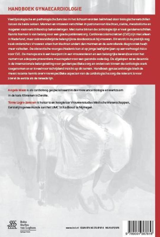 Achterkant van Handboek gynaecardiologie