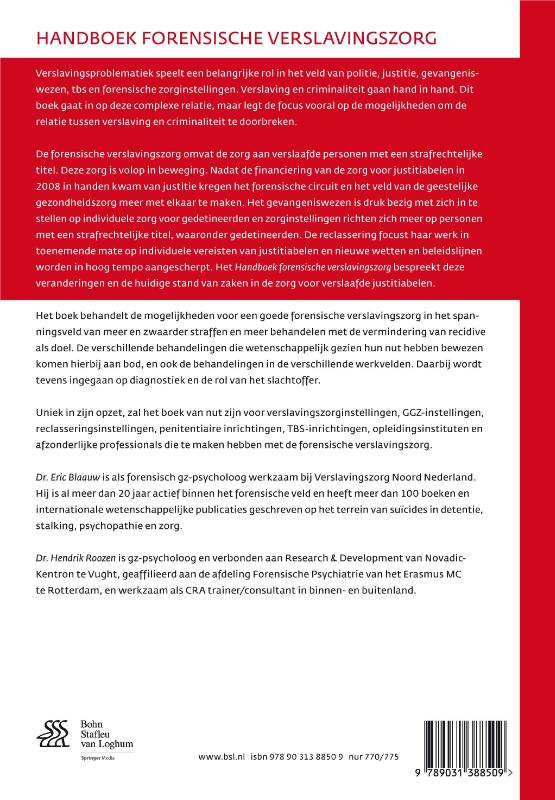 Achterkant van Handboek forensische verslavingszorg