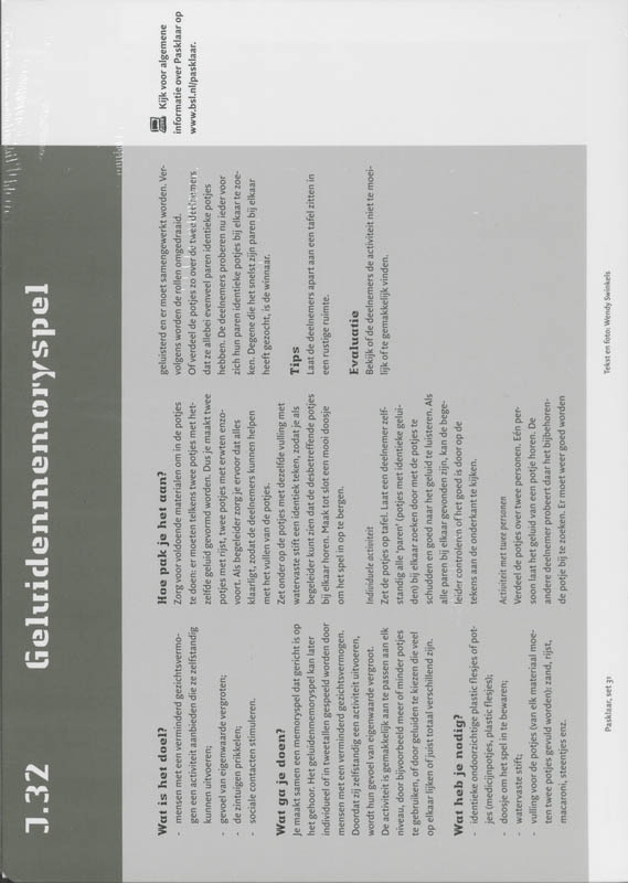 Achterkant van Activiteitenkaarten set 31