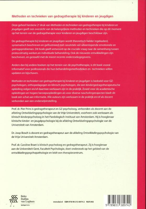 Achterkant van Methoden en technieken van gedragstherapie bij kinderen en jeugdigen