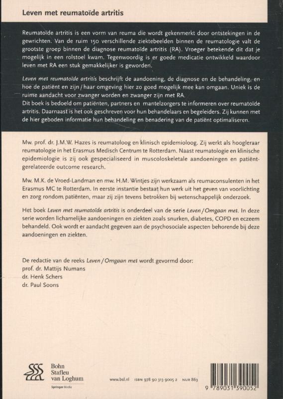 Achterkant van Leven met reumatoide artritis