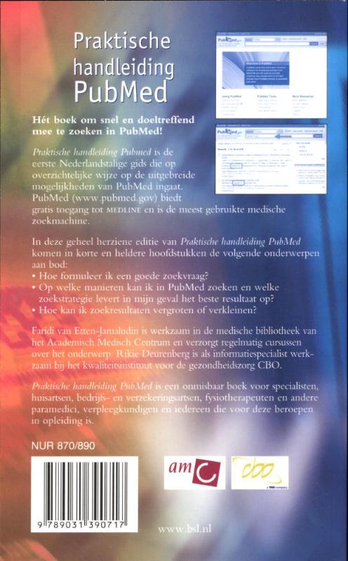 Achterkant van Praktische handleiding PubMed