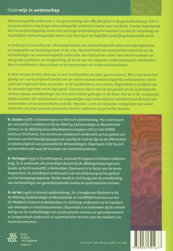 Achterkant van Onderwijs in wetenschap