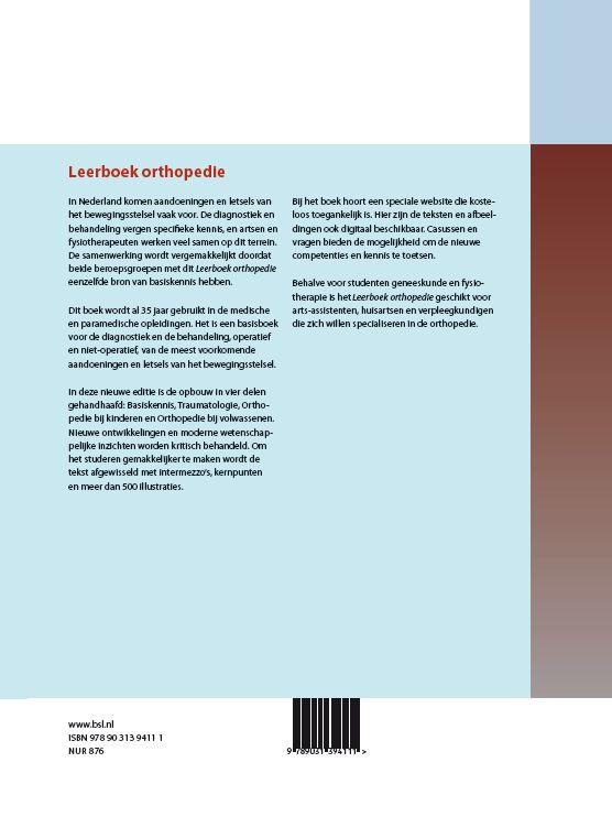 Achterkant van Leerboek orthopedie