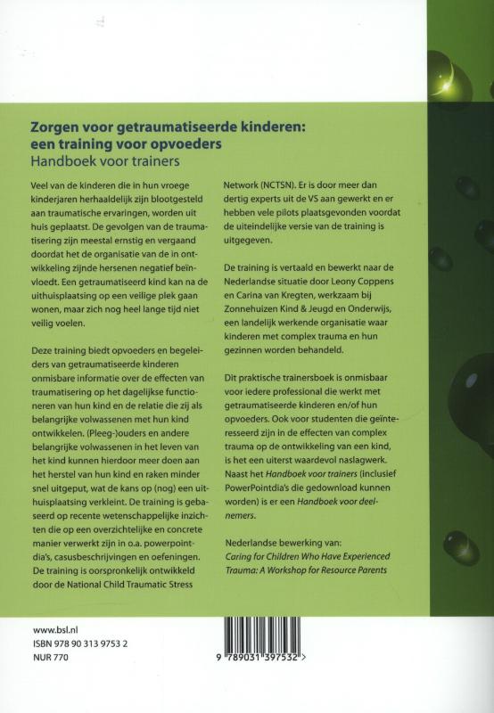 Achterkant van Zorgen voor getraumatiseerde kinderen: een training voor opvoeders