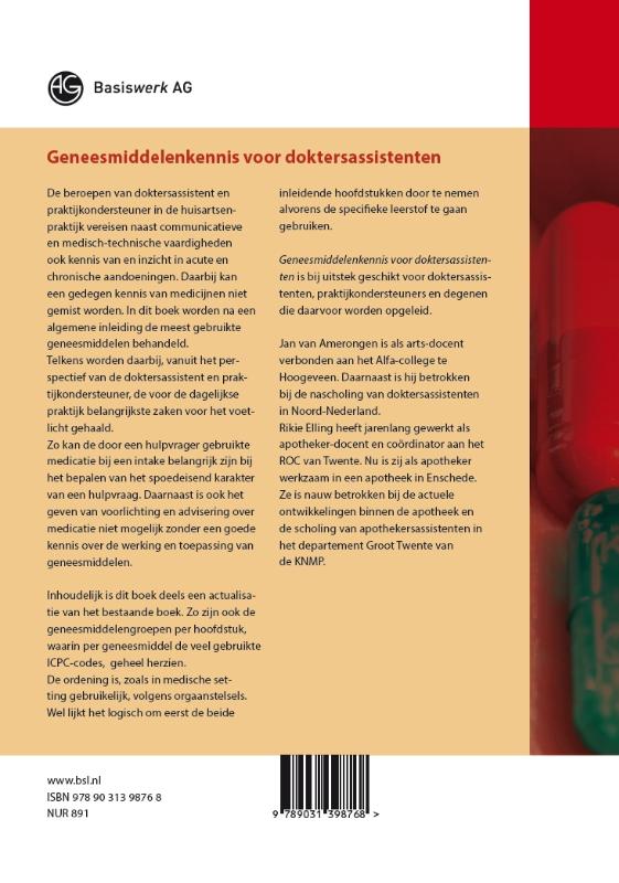 Achterkant van Geneesmiddelenkennis voor doktersassistenten