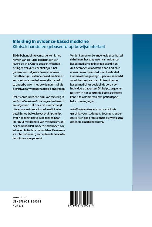 Achterkant van Inleiding in evidence-based medicine