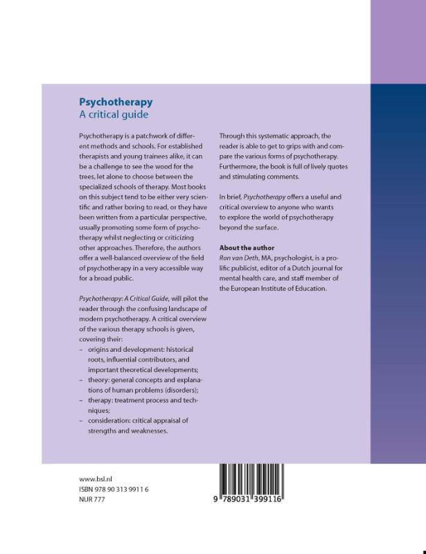 Achterkant van Psychotherapy
