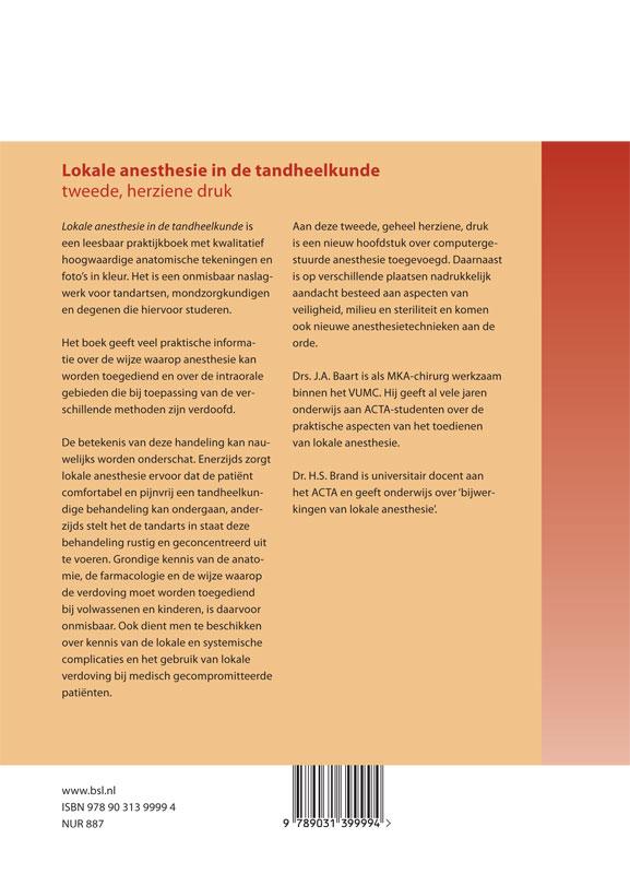 Achterkant van Lokale anesthesie in de tandheelkunde