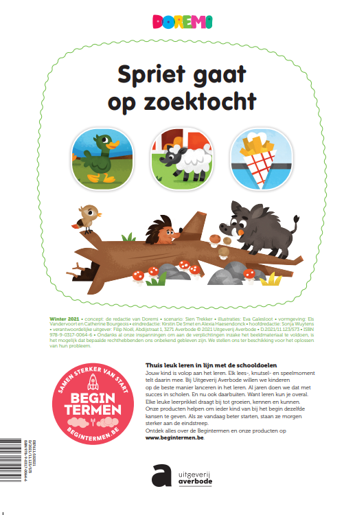 Achterkant van Zoekboek - Spriet trekt erop uit