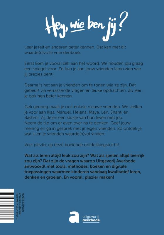 Achterkant van Hey, wie ben jij? - Waarde(n)vol vriendenboek