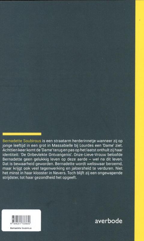 Achterkant van Bernadette Soubirous