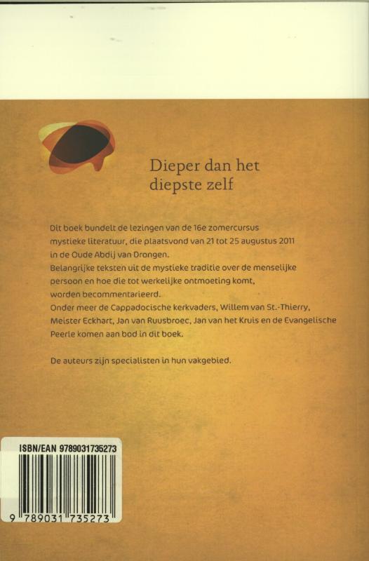 Achterkant van Dieper dan het diepste zelf