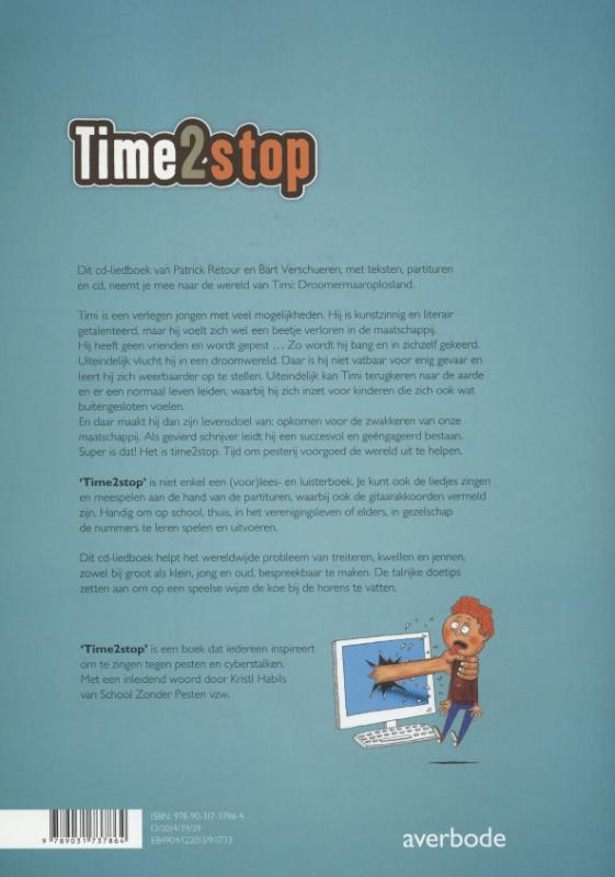 Achterkant van Zingen tegen pesten en cyberstalken