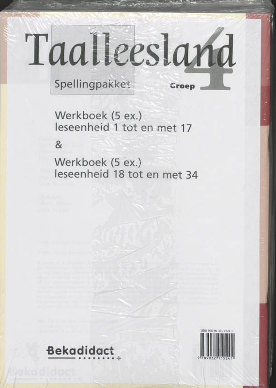 Achterkant van Spellingpakket werkboek