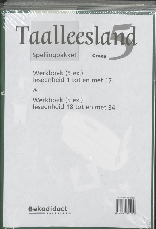 Achterkant van Spellingpakket werkboek
