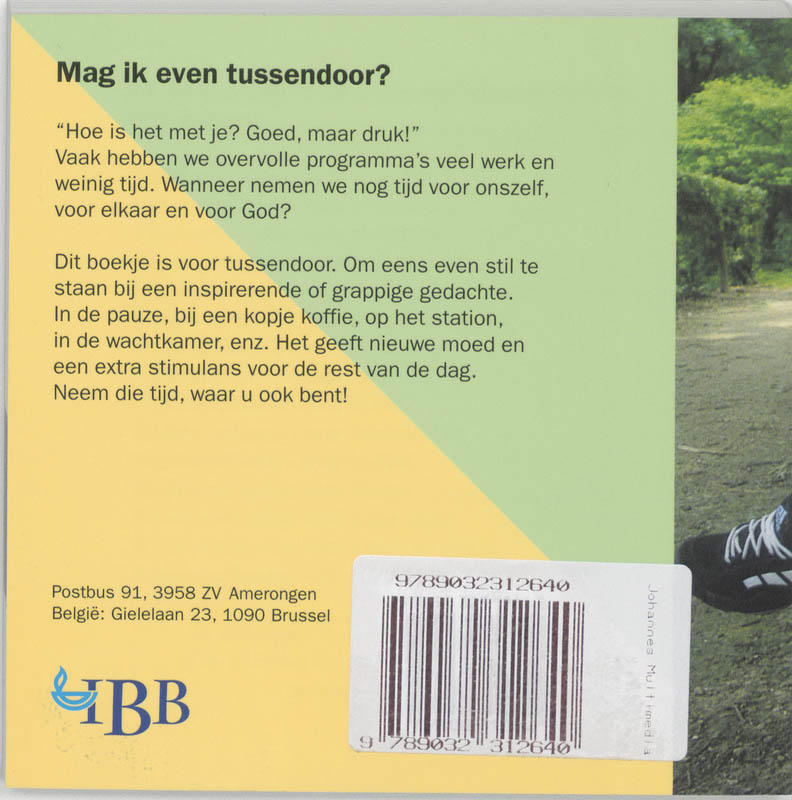 Achterkant van Bijdehandboekje voor tussendoor