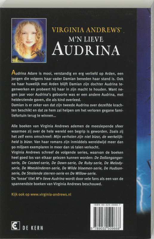 Achterkant van M'n lieve Audrina