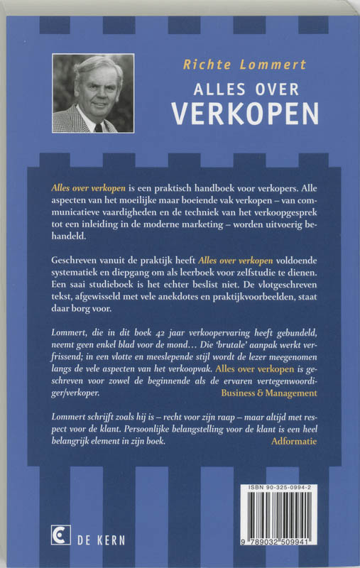 Achterkant van Alles over verkopen